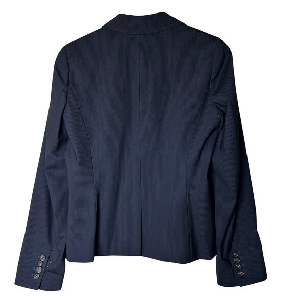J Crew Blazer Size 10 Wool Navy Pinstripe Career Collegiate Academia Preppy - Picture 6 of 8